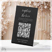Signe De Table Code QR Capture L'enseigne Love Black Pedestal