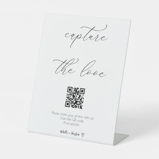 Signe De Table Code QR Capture The Love écriture calligraphique  (Recto)
