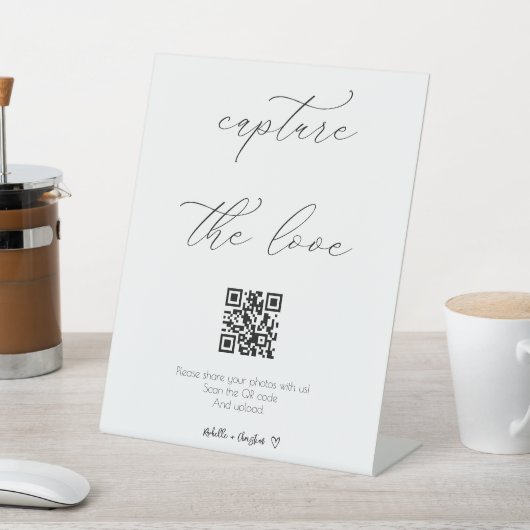 Signe De Table Code QR Capture The Love écriture calligraphique  (In SItu)