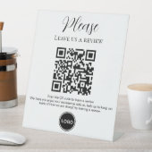Signe De Table Code QR Customer Review Business (In SItu)