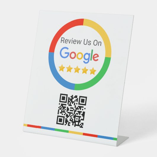 Signe De Table Code QR d'avis Google 5 étoiles (Recto)