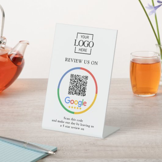 Signe De Table Code QR d'avis Google promotionnels modernes pour  (In SItu)