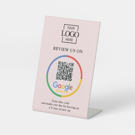 Signe De Table Code QR d'avis Google promotionnels modernes pour (Recto)