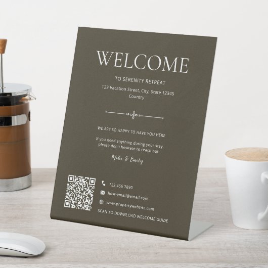 Signe De Table Code QR de bienvenue pour location de vacances Air (In SItu)