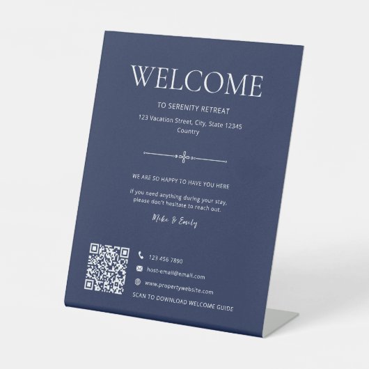 Signe De Table Code QR de bienvenue pour location de vacances Mai (Recto)