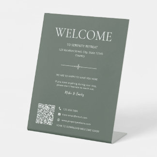 Signe De Table Code QR de bienvenue pour location de vacances ver
