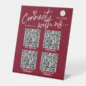 Signe De Table Code QR de Bourgogne se connecter à nous réseau mo (Recto)