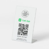 Signe De Table Code QR de Cash App pour le paiement sans contact (Recto)