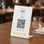 Signe De Table Code QR de commentaires de luxe 5 étoiles moderne