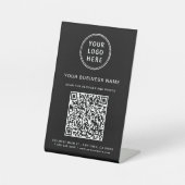Signe De Table Code QR de connexion Scan Logo Entreprise Noir (Recto)