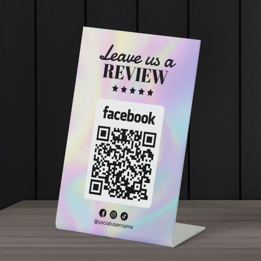 Signe De Table Code QR de critiques Facebook du salon de coiffure