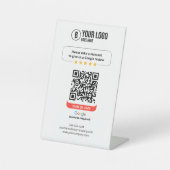 Signe De Table Code QR de Google Avis Évaluez Mon Entreprise 5 Ét (Recto)