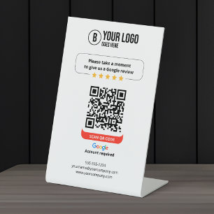 Signe De Table Code QR de Google Avis Évaluez Mon Entreprise 5 Ét