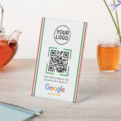 Signe De Table Code QR de Google Avis Logo personnalisé (In SItu)