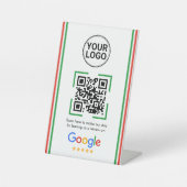 Signe De Table Code QR de Google Avis Logo personnalisé (Recto)