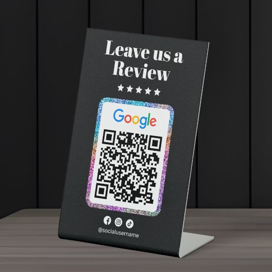 Signe De Table Code QR de Google Avis Salon de Coiffure Moderne P