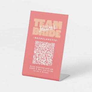 Signe De Table Code QR de l'enterrement de vie de jeune fille Ach