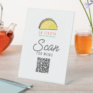 Signe De Table Code QR de l'entreprise de menu de restaurant mexi