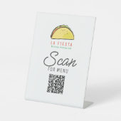 Signe De Table Code QR de l'entreprise de menu de restaurant mexi (Recto)