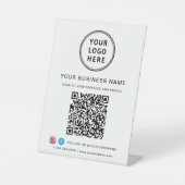 Signe De Table Code QR de l'entreprise Logo Médias Sociaux (Recto)