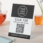 Signe De Table Code QR de l'entreprise Logo Noir Blanc (In SItu)