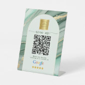 Signe De Table Code QR de lien commercial de critiques Google ver (Recto)