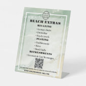 Signe De Table Code QR de location de plage côtière (Recto)