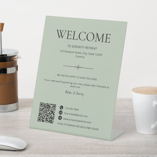 Signe De Table Code QR de location de vacances Airbnb Sage Bienve (In SItu)