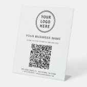 Signe De Table Code QR de logo d'entreprise moderne (Recto)