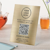 Signe De Table Code QR de logo d'entreprise Or (In SItu)