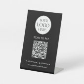 Signe De Table Code QR de logo d'entreprise personnalisé simple m (Recto)