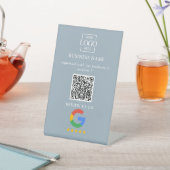 Signe De Table Code QR de logo d'entreprise pour les avis Google  (In SItu)