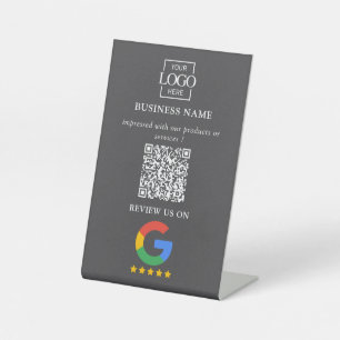 Signe De Table Code QR de logo d'entreprise pour les avis Google