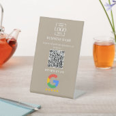 Signe De Table Code QR de logo d'entreprise pour les avis Google (In SItu)