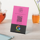 Signe De Table Code QR de logo d'entreprise pour les avis Google  (In SItu)