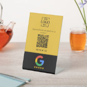 Signe De Table Code QR de logo d'entreprise pour les avis Google (In SItu)