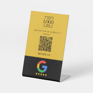 Signe De Table Code QR de logo d'entreprise pour les avis Google