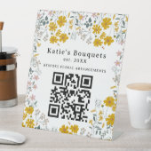 Signe De Table Code QR de marché de fleurs de stand de drapeau pe (In SItu)