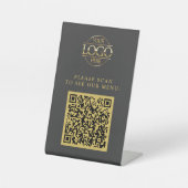 Signe De Table Code QR de menu de logo d'entreprise personnalisé  (Recto)