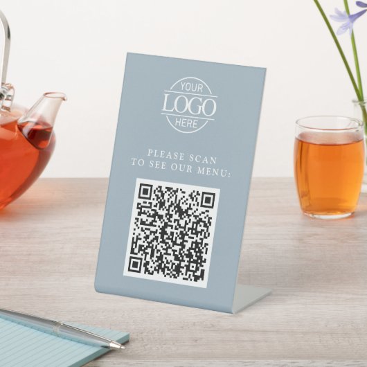 Signe De Table Code QR de menu de logo d'entreprise personnalisé (In SItu)