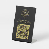 Signe De Table Code QR de menu de logo d'entreprise personnalisé  (Recto)
