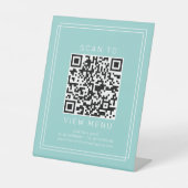 Signe De Table Code QR de menu de restaurant vert menthe moderne (Recto)