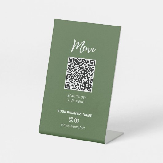 Signe De Table Code QR de menu de restaurants modernes pour les m (Recto)