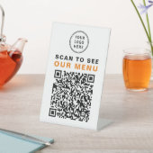 Signe De Table Code QR de menu Logo de restaurant café (In SItu)