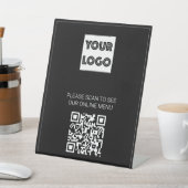 Signe De Table Code QR de menu personnalisé avec votre logo en no (In SItu)