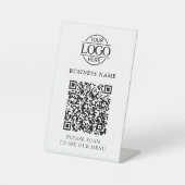 Signe De Table Code QR de menu simple pour logo d'entreprise sans (Recto)