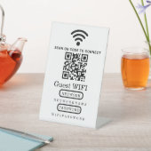 Signe De Table Code QR de menu / WiFi (In SItu)