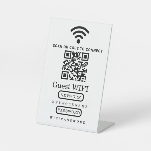 Signe De Table Code QR de menu / WiFi (Recto)