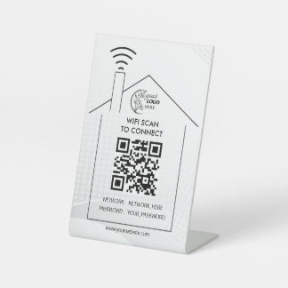 Signe De Table Code QR de mot de passe de réseau WiFi personnalis