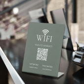 Signe De Table Code QR de mot de passe de réseau WiFi vert modern